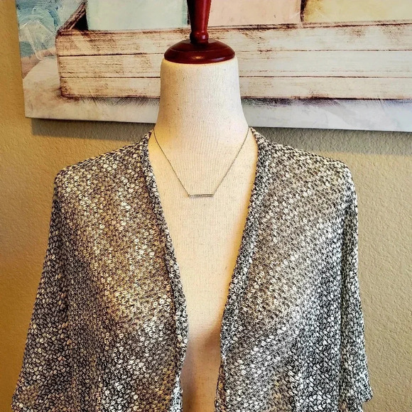 Open Knit Metallic Cover-Up No Size - Picture 3 of 6